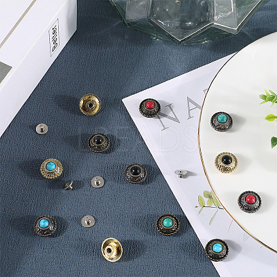24 Sets 12 Style Alloy Buttons FIND-CP0001-87-1
