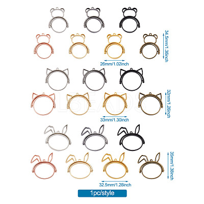 Alloy Open Back Bezel Pendants(Rotatable) PALLOY-TA0001-01-1