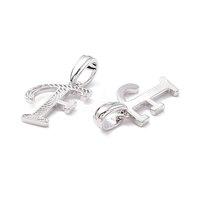 Rack Plating Eco-Friendly Brass Letter Pendants KK-K265-02P-F-1