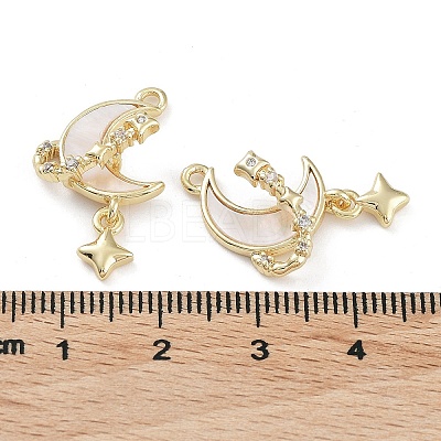 Brass Cubic Zirconia Pendants KK-M259-03G-1