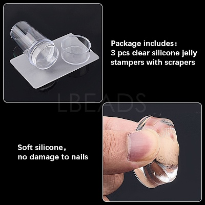 Plastic Nail Art Stamper Scraper with Cap MRMJ-CP0001-53-1