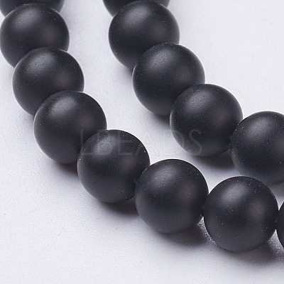 Natural Black Agate Beads Strands X-G-D543-6mm-1