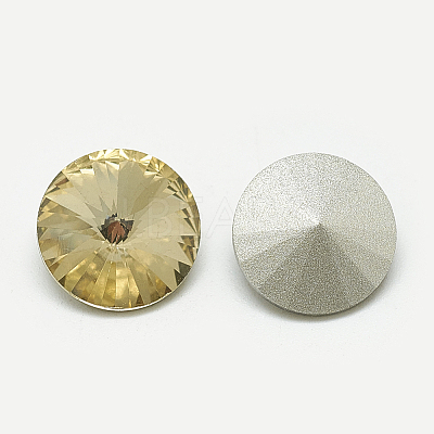 Pointed Back Glass Rhinestone Cabochons X-RGLA-T086-14mm-04-1
