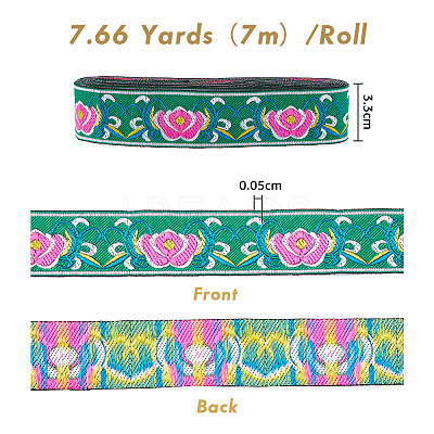 Ethnic Style Polyester Ribbon OCOR-WH0047-38D-1