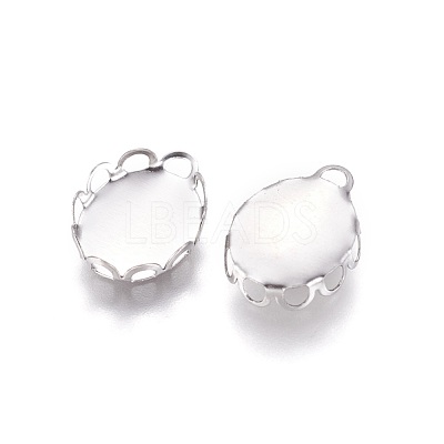 Tarnish Resistant 316 Surgical Stainless Steel Lace Edge Bezel Cups X-STAS-I118-10P-1
