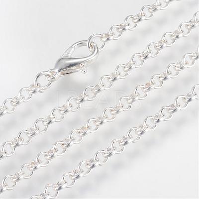 Iron Rolo Chains Necklace Making MAK-R015-45cm-S-1