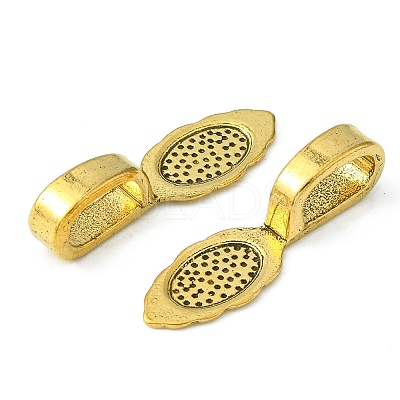 Tibetan Style Alloy Glue-on Flat Pad Bails LS-GLF10728Y-1