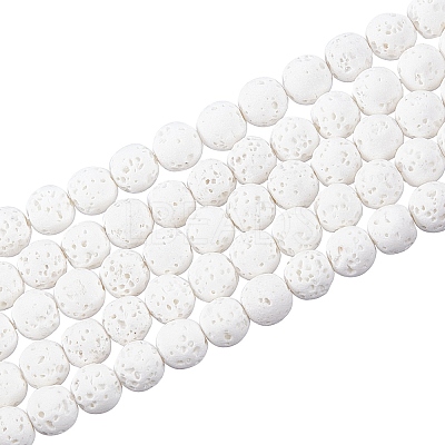 Synthetic Lava Rock Beads Strands G-S247-6mm-08-1-1