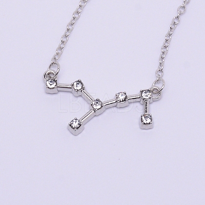Alloy Rhinestone Pendants Necklaces NJEW-WH0007-02H-1