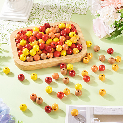 240Pcs 6 Colors Natural Wooden Beads WOOD-TA0002-74D-1