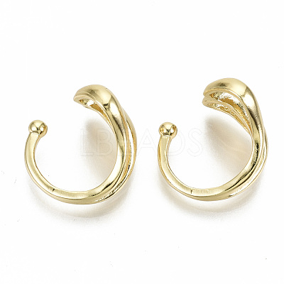 Brass Cuff Earrings X-EJEW-S201-244G-NR-1