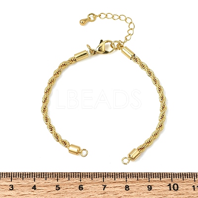 Adjustable Braided Brass Rope Chain Bracelet Making for DIY Connector Findings KK-CBA5ABD-01G-1