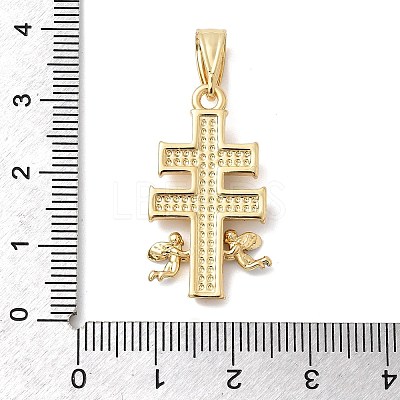 Caravaca Cross Charms Brass Pendants KK-H529-26GP-1