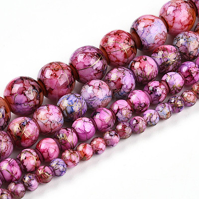 Baking Paint Glass Beads Strands DGLA-N003-4mm-B03-1