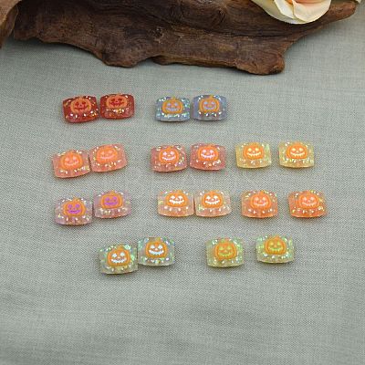 Halloween Frosted Transparent Resin Beads RESI-A048-01A-1