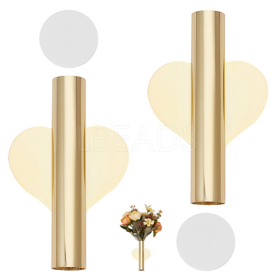 2Pcs Heart Wall Mounted Flower Tube FIND-GF0008-61G-1
