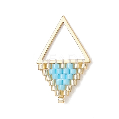 Glass Seed Beaded Pendants PALLOY-MZ01255-1