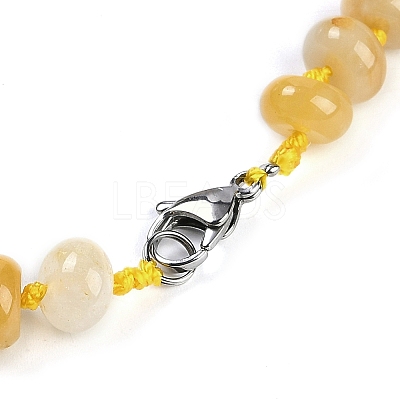 Natural Topaz Jade Rondelle Graduated Beaded Necklaces for Women Men NJEW-K388-02L-1