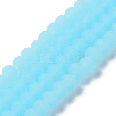 Imitation Jade Solid Color Glass Beads Strands EGLA-A034-J8mm-MD04-1