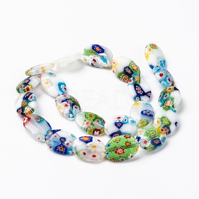 Handmade Millefiori Glass Beads Strands X-LK137-1