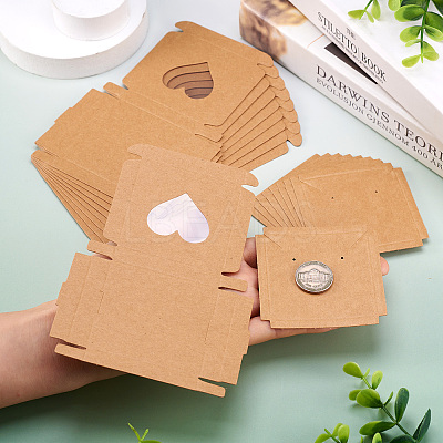 Square Kraft Paper Jewelry Storage Boxes CON-TAC0001-04B-1