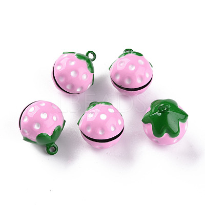Baking Paint Brass Bell Pendants KKB-S002-012A-1
