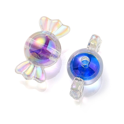 UV Plating Rainbow Iridescent Acrylic Beads X-PACR-E001-01-1