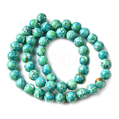 Dyed Natural Magnesite Beads Strands G-L617-D01-8mm-01-1