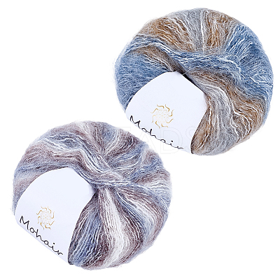 4 Skeins 2 Colors Segment Dyed Mohair Yarn OCOR-CY0002-51B-1