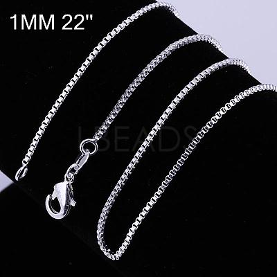Brass Box Chain Fine Necklaces NJEW-BB10849-22-1