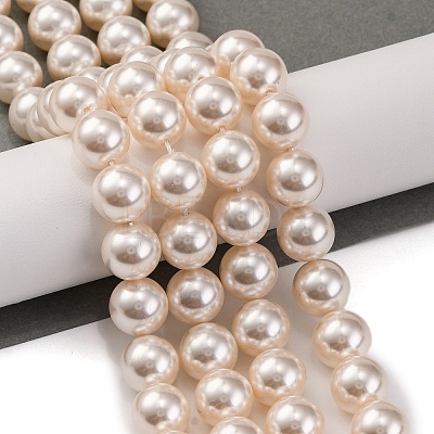 Baking Paint Pearlized Glass Pearl Round Bead Strands PEAR-H019-02D-02-1