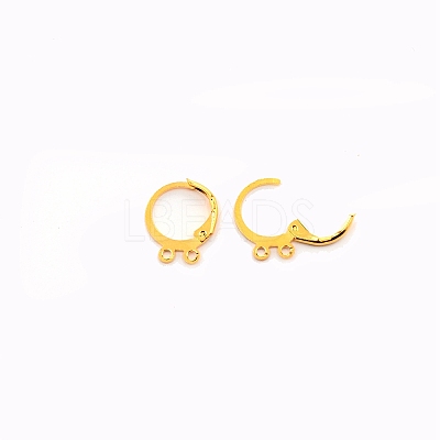 Brass Huggie Hoop Earring Findings KK-TAC0008-08G-1