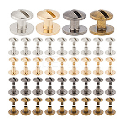 40Sets 4 Colors Alloy Screw Clasps BUTT-PH0001-30B-1