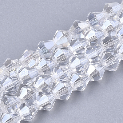 Electroplate Glass Beads Strands EGLA-Q118-6mm-A15-1