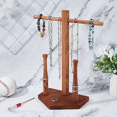 Wooden Baseball Ring Display Holder RDIS-WH0011-37A-1