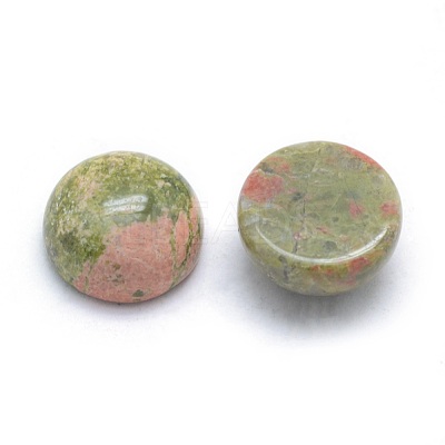 Natural Unakite Cabochons G-P393-R31-10mm-1