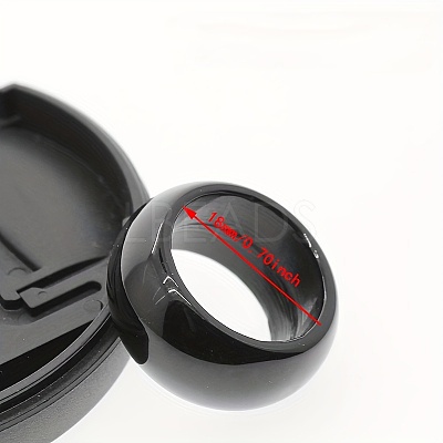 Natural Obsidian Plain Band Rings DB0589-16-1