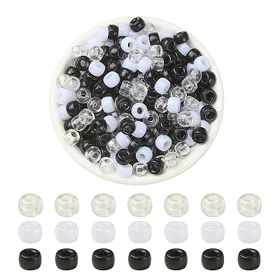 600Pcs 3 Colors Acrylic European Beads DIY-YW0006-78-1