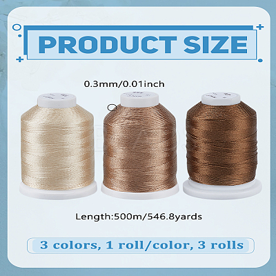 3 Rolls 3 Colors Nylon Thread NWIR-LP0001-05C-1