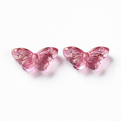 Transparent Spray Painted Glass Beads LS-GLAA-S190-018A-02-1