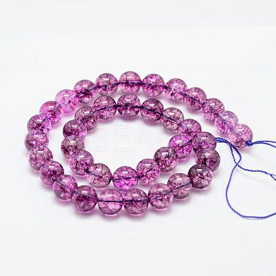 Dyed Round Natural Crackle Quartz Beads Strands G-K084-8mm-01A-1