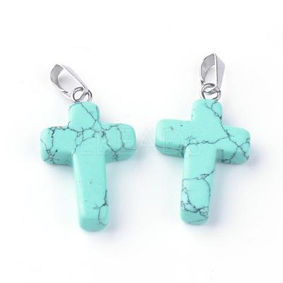 Synthetic Turquoise Pendants G-J354-06-1