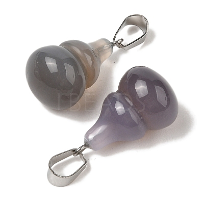 Natural Grey Agate Pendants G-B127-03P-19-1