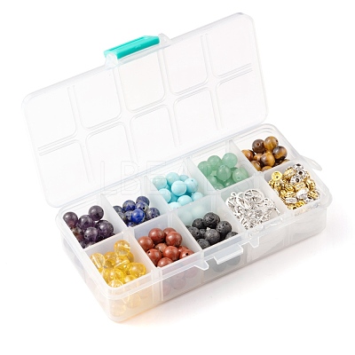280Pcs 8 Styles 8mm Gemstone Beads Chakra Yoga Healing Stone Kits G-LS0001-02B-1