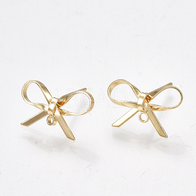 Brass Stud Earring Findings KK-S350-013G-1