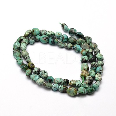 Natural African Turquoise(Jasper) Nuggets Beads Strands X-G-J335-43-1
