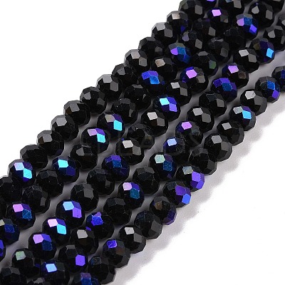 Electroplate Opaque Solid Color Glass Beads Strands EGLA-A034-P4mm-L01-1