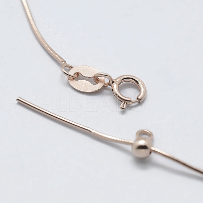 925 Sterling Silver Chain Necklaces STER-F039-15RG-1