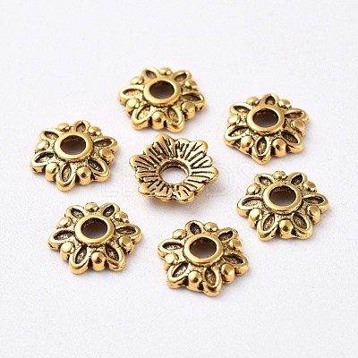 Tibetan Style Caps TIBEB-Q022-AG-LF-1
