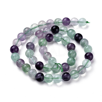 Natural Green Fluorite Beads Strands G-F433-8mm-1